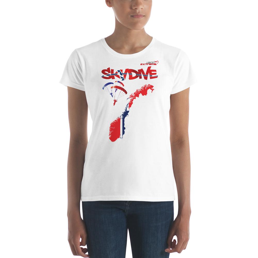 Skydiving T-shirts - Skydive All World - NORWAY - Ladies' Tee -, Shirts, Skydiving Apparel, Skydiving Apparel, Skydiving Apparel, Skydiving Gear, Olympics, T-Shirts, Skydive Chicago, Skydive City, Skydive Perris, Drop Zone Apparel, USPA, united states parachute association, Freefly, BASE, World Record,