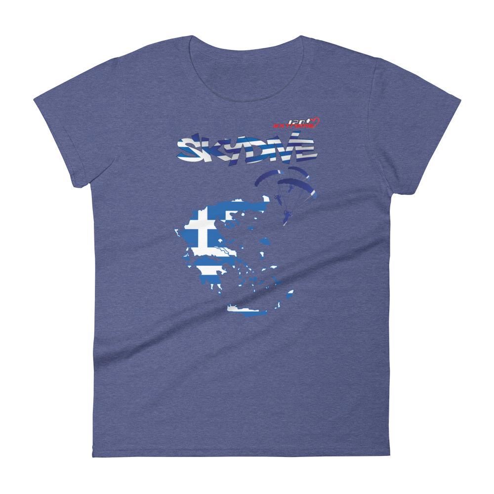 Skydiving T-shirts - Skydive All World - GREECE - Ladies' Tee -, Shirts, Skydiving Apparel, Skydiving Apparel, Skydiving Apparel, Skydiving Gear, Olympics, T-Shirts, Skydive Chicago, Skydive City, Skydive Perris, Drop Zone Apparel, USPA, united states parachute association, Freefly, BASE, World Record,