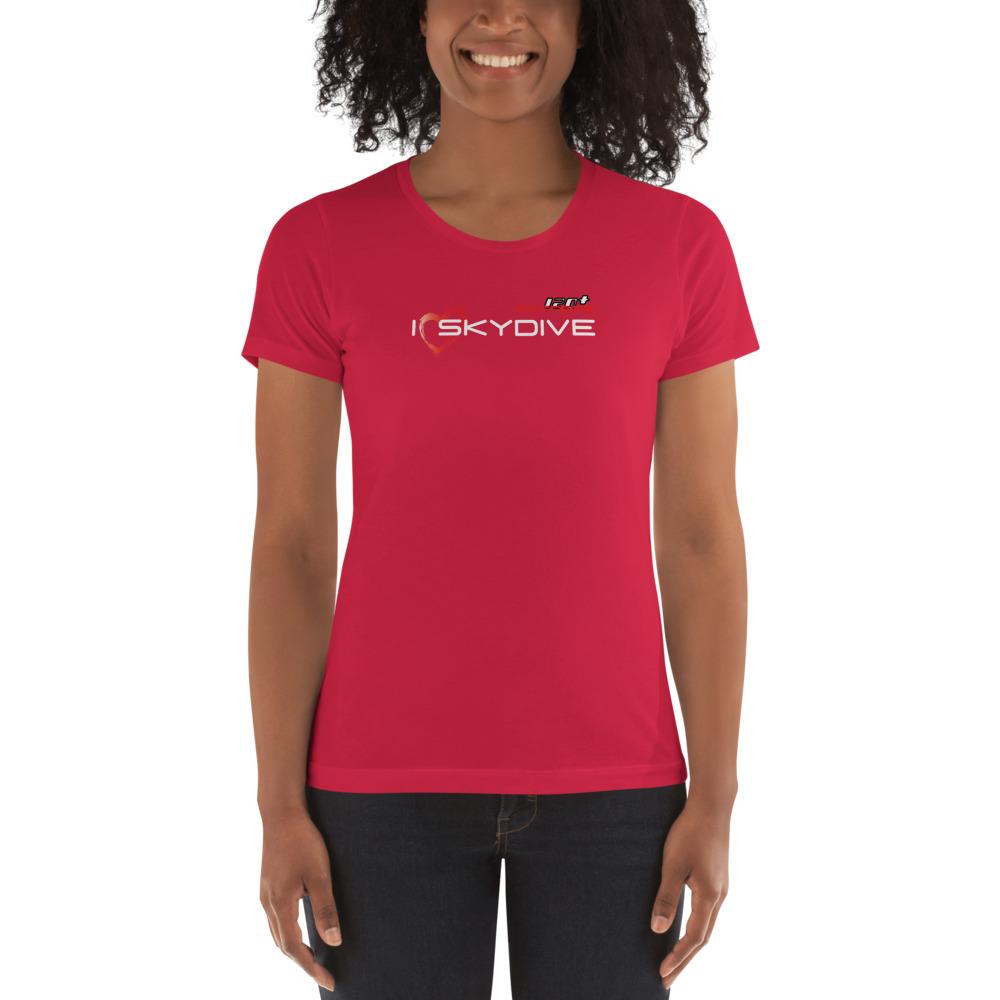 Skydiving T-shirts I ♡ Skydive - First Stupid Jump - eXtreme(RED) - Short Sleeve Women's T-shirt, RED, Skydiving Apparel, Skydiving Apparel, Skydiving Apparel, Skydiving Gear, Olympics, T-Shirts, Skydive Chicago, Skydive City, Skydive Perris, Drop Zone Apparel, USPA, united states parachute association, Freefly, BASE, World Record,