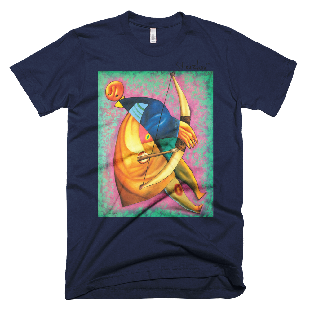 Skydiving T-shirts Strizhov™ by Dmitri Strizhov - 'A Shot From A Bow - 1993' - T-Shirt, , Strizhov™, Skydiving Apparel, Skydiving Apparel, Skydiving Gear, Olympics, T-Shirts, Skydive Chicago, Skydive City, Skydive Perris, Drop Zone Apparel, USPA, united states parachute association, Freefly, BASE, World Record,