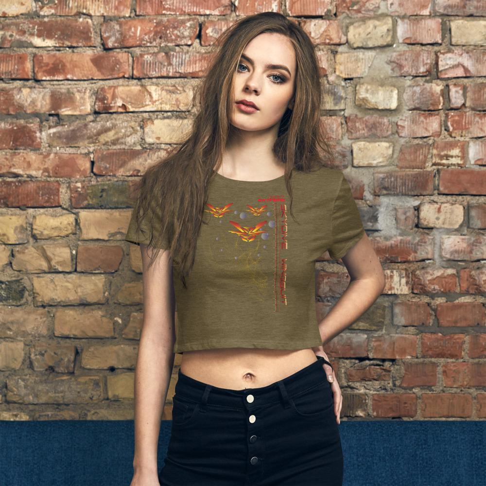 Skydiving T-shirts Women`s Crop Top - Skydive WINGSUIT -, , Skydiving Apparel, Skydiving Apparel, Skydiving Apparel, Skydiving Gear, Olympics, T-Shirts, Skydive Chicago, Skydive City, Skydive Perris, Drop Zone Apparel, USPA, united states parachute association, Freefly, BASE, World Record,