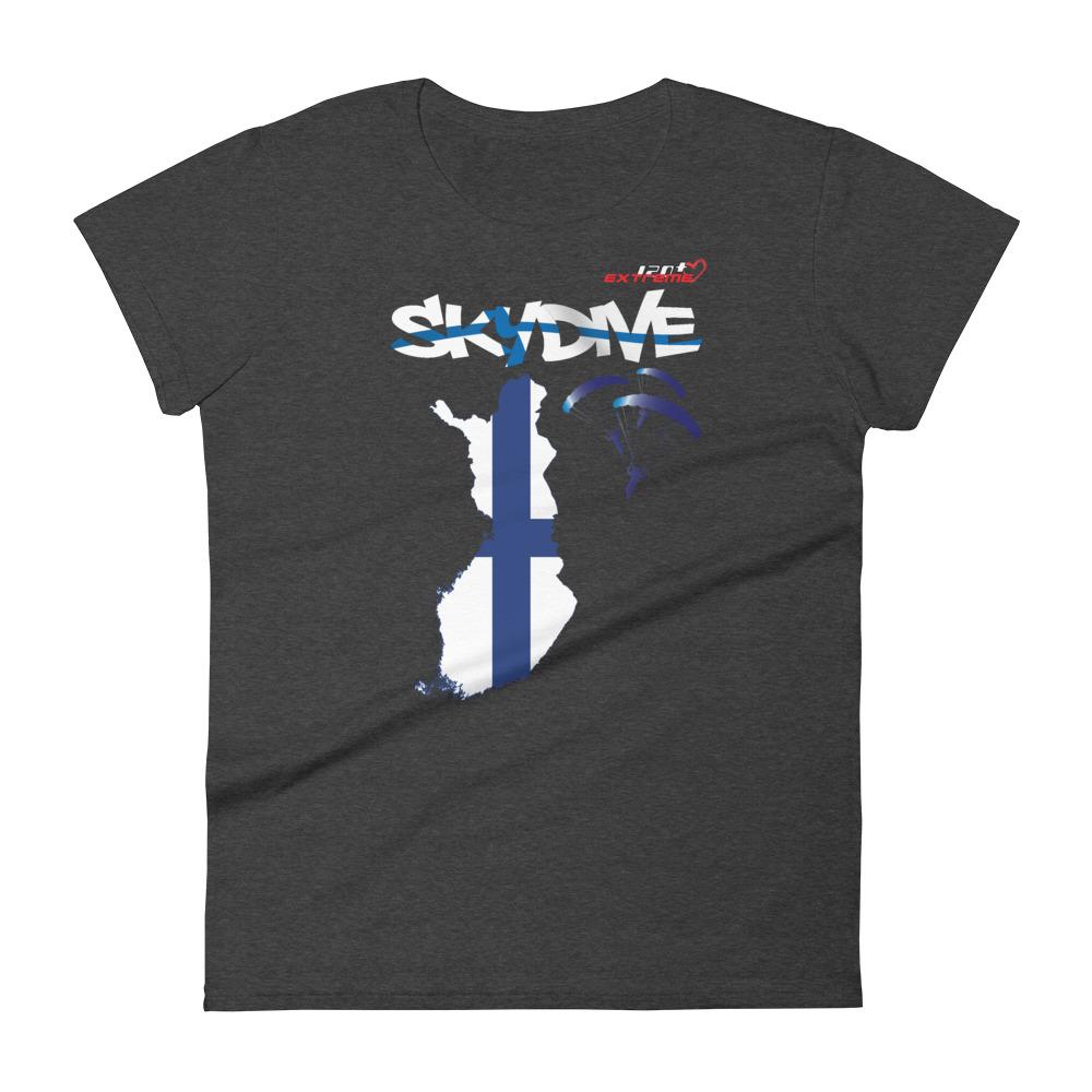 Skydiving T-shirts - Skydive All World - FINLAND - Ladies' Tee -, Shirts, Skydiving Apparel, Skydiving Apparel, Skydiving Apparel, Skydiving Gear, Olympics, T-Shirts, Skydive Chicago, Skydive City, Skydive Perris, Drop Zone Apparel, USPA, united states parachute association, Freefly, BASE, World Record,
