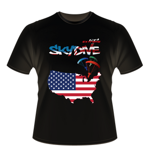 Skydiving T-shirts - Skydive World - AMERICA - Cotton Tee -, Shirts, Skydiving Apparel, Skydiving Apparel, Skydiving Apparel, Skydiving Gear, Olympics, T-Shirts, Skydive Chicago, Skydive City, Skydive Perris, Drop Zone Apparel, USPA, united states parachute association, Freefly, BASE, World Record,