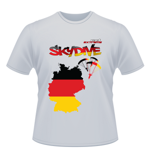 Skydiving T-shirts - Skydive All World - GERMANY - Unisex Tee -, Shirts, Skydiving Apparel, Skydiving Apparel, Skydiving Apparel, Skydiving Gear, Olympics, T-Shirts, Skydive Chicago, Skydive City, Skydive Perris, Drop Zone Apparel, USPA, united states parachute association, Freefly, BASE, World Record,