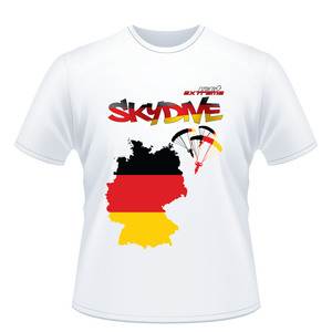 Skydiving T-shirts - Skydive All World - GERMANY - Unisex Tee -, Shirts, Skydiving Apparel, Skydiving Apparel, Skydiving Apparel, Skydiving Gear, Olympics, T-Shirts, Skydive Chicago, Skydive City, Skydive Perris, Drop Zone Apparel, USPA, united states parachute association, Freefly, BASE, World Record,