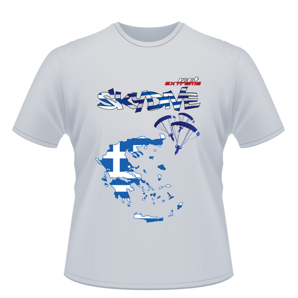 Skydiving T-shirts - Skydive World - GREECE - Cotton Tee -, Shirts, Skydiving Apparel, Skydiving Apparel, Skydiving Apparel, Skydiving Gear, Olympics, T-Shirts, Skydive Chicago, Skydive City, Skydive Perris, Drop Zone Apparel, USPA, united states parachute association, Freefly, BASE, World Record,