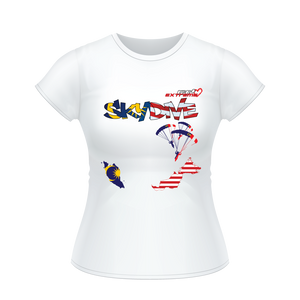Skydiving T-shirts - Skydive All World - MALAYSIA - Ladies' Tee -, Shirts, Skydiving Apparel, Skydiving Apparel, Skydiving Apparel, Skydiving Gear, Olympics, T-Shirts, Skydive Chicago, Skydive City, Skydive Perris, Drop Zone Apparel, USPA, united states parachute association, Freefly, BASE, World Record,