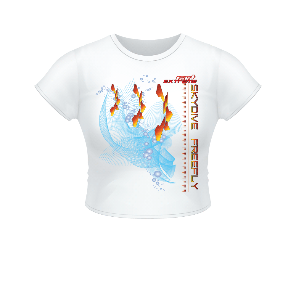 Skydiving T-shirts Women`s Crop Top - Skydive FREEFLY -, , Skydiving Apparel, Skydiving Apparel, Skydiving Apparel, Skydiving Gear, Olympics, T-Shirts, Skydive Chicago, Skydive City, Skydive Perris, Drop Zone Apparel, USPA, united states parachute association, Freefly, BASE, World Record,