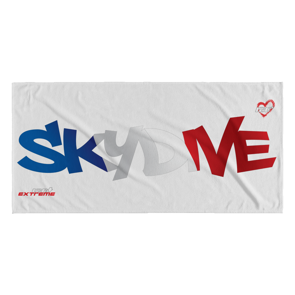 Skydiving T-shirts World Team - Skydive France - Beach Towels in 10 Colors, Beach Towel, teelaunch, Skydiving Apparel, Skydiving Apparel, Skydiving Gear, Olympics, T-Shirts, Skydive Chicago, Skydive City, Skydive Perris, Drop Zone Apparel, USPA, united states parachute association, Freefly, BASE, World Record,