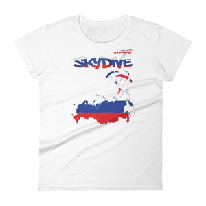 Skydiving T-shirts - Skydive All World - RUSSIA - Ladies' Tee -, Shirts, Skydiving Apparel, Skydiving Apparel, Skydiving Apparel, Skydiving Gear, Olympics, T-Shirts, Skydive Chicago, Skydive City, Skydive Perris, Drop Zone Apparel, USPA, united states parachute association, Freefly, BASE, World Record,