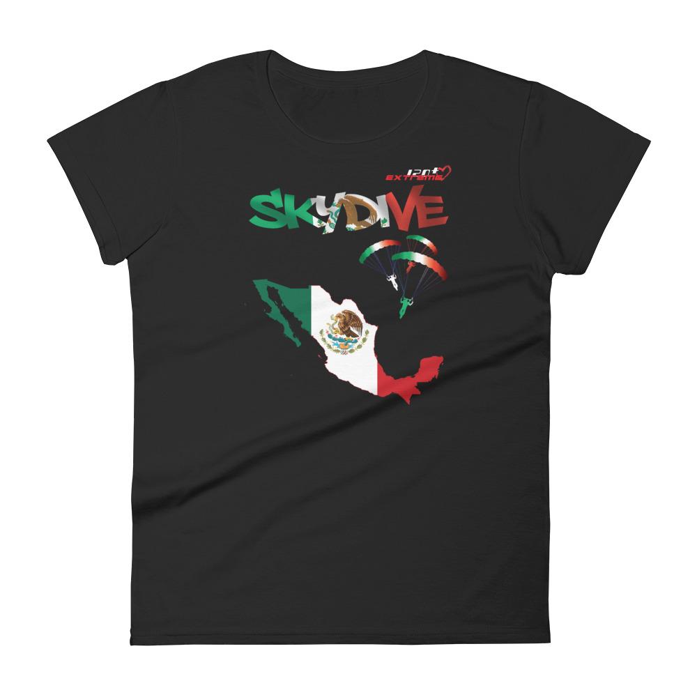 Skydiving T-shirts - Skydive All World - MEXICO - Ladies' Tee -, Shirts, Skydiving Apparel, Skydiving Apparel, Skydiving Apparel, Skydiving Gear, Olympics, T-Shirts, Skydive Chicago, Skydive City, Skydive Perris, Drop Zone Apparel, USPA, united states parachute association, Freefly, BASE, World Record,