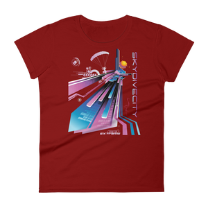 Skydiving T-shirts Skydive City - Flamingo - Women`s Colored T-Shirts, Women's Colored Tees, Skydiving Apparel, Skydiving Apparel, Skydiving Apparel, Skydiving Gear, Olympics, T-Shirts, Skydive Chicago, Skydive City, Skydive Perris, Drop Zone Apparel, USPA, united states parachute association, Freefly, BASE, World Record,