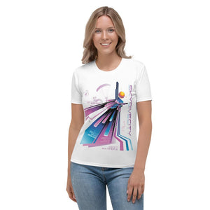 Skydiving T-shirts - Skydive City - Flamingo - Women's Tee -, Shirts, Skydiving Apparel, Skydiving Apparel, Skydiving Apparel, Skydiving Gear, Olympics, T-Shirts, Skydive Chicago, Skydive City, Skydive Perris, Drop Zone Apparel, USPA, united states parachute association, Freefly, BASE, World Record,