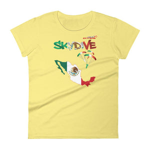 Skydiving T-shirts - Skydive All World - MEXICO - Ladies' Tee -, Shirts, Skydiving Apparel, Skydiving Apparel, Skydiving Apparel, Skydiving Gear, Olympics, T-Shirts, Skydive Chicago, Skydive City, Skydive Perris, Drop Zone Apparel, USPA, united states parachute association, Freefly, BASE, World Record,