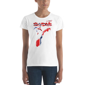 Skydiving T-shirts - Skydive All World - NORWAY - Ladies' Tee -, Shirts, Skydiving Apparel, Skydiving Apparel, Skydiving Apparel, Skydiving Gear, Olympics, T-Shirts, Skydive Chicago, Skydive City, Skydive Perris, Drop Zone Apparel, USPA, united states parachute association, Freefly, BASE, World Record,