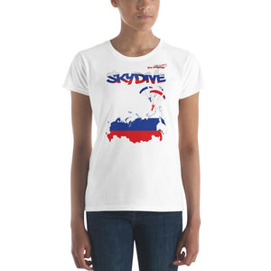 Skydiving T-shirts - Skydive All World - RUSSIA - Ladies' Tee -, Shirts, Skydiving Apparel, Skydiving Apparel, Skydiving Apparel, Skydiving Gear, Olympics, T-Shirts, Skydive Chicago, Skydive City, Skydive Perris, Drop Zone Apparel, USPA, united states parachute association, Freefly, BASE, World Record,