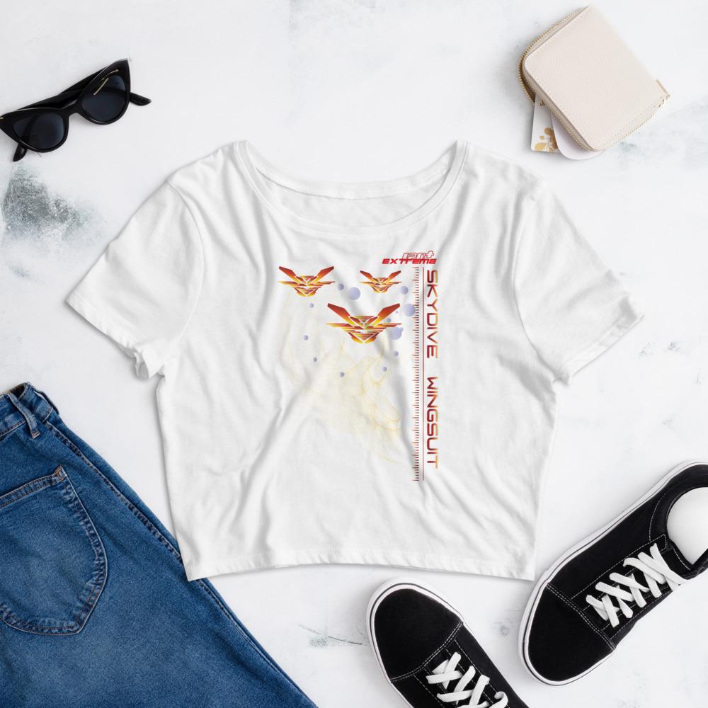 Skydiving T-shirts Women`s Crop Top - Skydive WINGSUIT -, , Skydiving Apparel, Skydiving Apparel, Skydiving Apparel, Skydiving Gear, Olympics, T-Shirts, Skydive Chicago, Skydive City, Skydive Perris, Drop Zone Apparel, USPA, united states parachute association, Freefly, BASE, World Record,