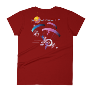 Skydiving T-shirts Skydive City - Flamingo - Women`s Colored T-Shirts, Women's Colored Tees, Skydiving Apparel, Skydiving Apparel, Skydiving Apparel, Skydiving Gear, Olympics, T-Shirts, Skydive Chicago, Skydive City, Skydive Perris, Drop Zone Apparel, USPA, united states parachute association, Freefly, BASE, World Record,