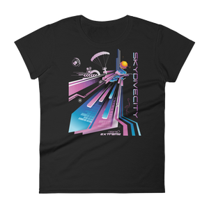 Skydiving T-shirts Skydive City - Flamingo - Women`s Colored T-Shirts, Women's Colored Tees, Skydiving Apparel, Skydiving Apparel, Skydiving Apparel, Skydiving Gear, Olympics, T-Shirts, Skydive Chicago, Skydive City, Skydive Perris, Drop Zone Apparel, USPA, united states parachute association, Freefly, BASE, World Record,