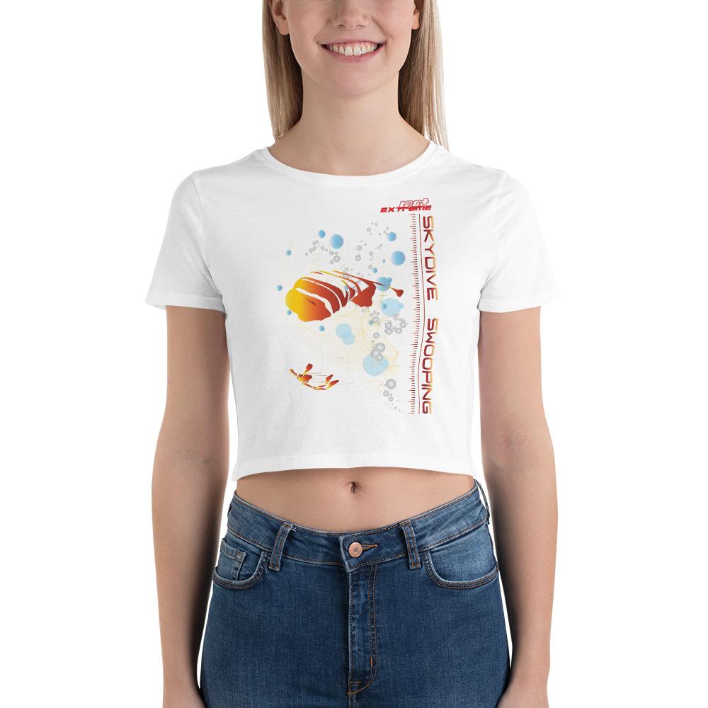 Skydiving T-shirts Women`s Crop Top - Skydive SWOOP -, , Skydiving Apparel, Skydiving Apparel, Skydiving Apparel, Skydiving Gear, Olympics, T-Shirts, Skydive Chicago, Skydive City, Skydive Perris, Drop Zone Apparel, USPA, united states parachute association, Freefly, BASE, World Record,