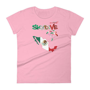 Skydiving T-shirts - Skydive All World - MEXICO - Ladies' Tee -, Shirts, Skydiving Apparel, Skydiving Apparel, Skydiving Apparel, Skydiving Gear, Olympics, T-Shirts, Skydive Chicago, Skydive City, Skydive Perris, Drop Zone Apparel, USPA, united states parachute association, Freefly, BASE, World Record,
