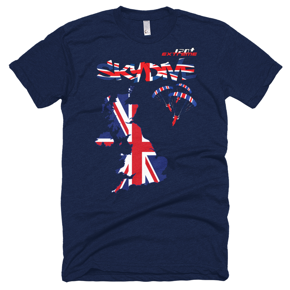 Skydiving T-shirts - Skydive All World - UK - The United Kingdom - Unisex Tee -, Shirts, Skydiving Apparel, Skydiving Apparel, Skydiving Apparel, Skydiving Gear, Olympics, T-Shirts, Skydive Chicago, Skydive City, Skydive Perris, Drop Zone Apparel, USPA, united states parachute association, Freefly, BASE, World Record,