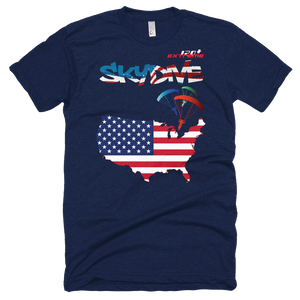 Skydiving T-shirts - Skydive All World - AMERICA - Unisex Tee -, Shirts, Skydiving Apparel, Skydiving Apparel, Skydiving Apparel, Skydiving Gear, Olympics, T-Shirts, Skydive Chicago, Skydive City, Skydive Perris, Drop Zone Apparel, USPA, united states parachute association, Freefly, BASE, World Record,
