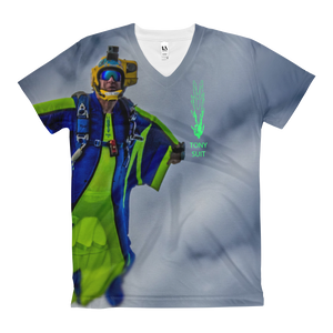 Skydiving T-shirts - Tony Suits - Bite Me - Women's V-Neck Tee -, Women's All-Over, Skydiving Apparel, Skydiving Apparel, Skydiving Apparel, Skydiving Gear, Olympics, T-Shirts, Skydive Chicago, Skydive City, Skydive Perris, Drop Zone Apparel, USPA, united states parachute association, Freefly, BASE, World Record,