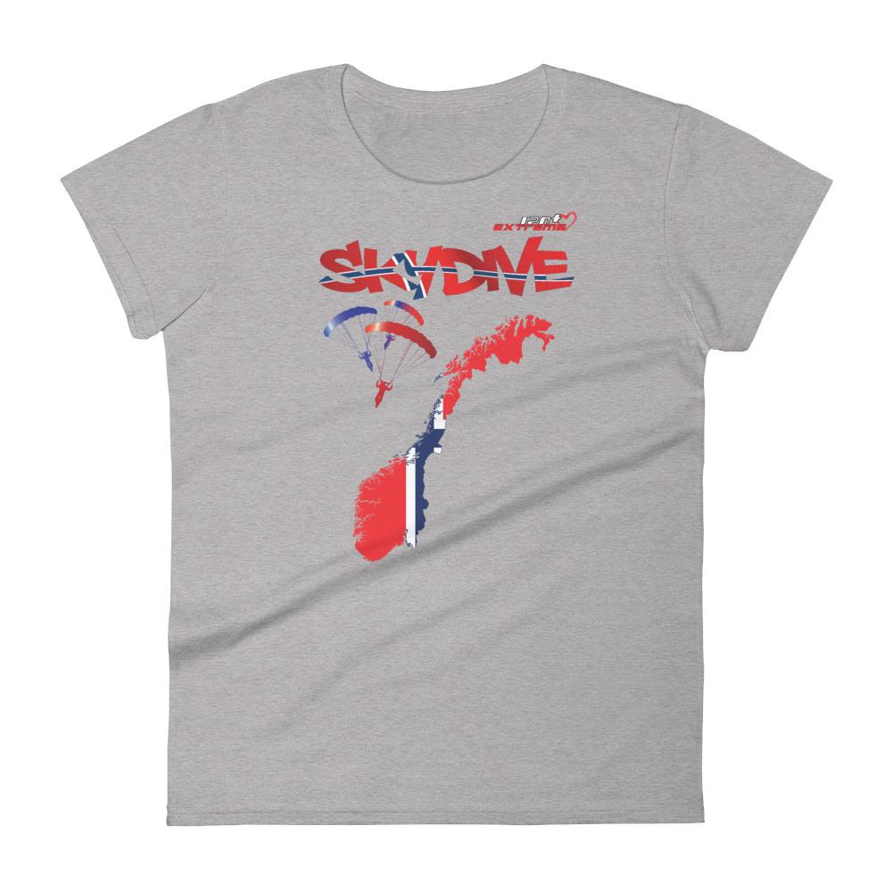 Skydiving T-shirts - Skydive All World - NORWAY - Ladies' Tee -, Shirts, Skydiving Apparel, Skydiving Apparel, Skydiving Apparel, Skydiving Gear, Olympics, T-Shirts, Skydive Chicago, Skydive City, Skydive Perris, Drop Zone Apparel, USPA, united states parachute association, Freefly, BASE, World Record,
