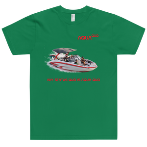 Skydiving T-shirts AquaQuo - "My Status Quo is Aqua Quo" - Unisex T-Shirt, , Skydiving Apparel ™, Skydiving Apparel, Skydiving Apparel, Skydiving Gear, Olympics, T-Shirts, Skydive Chicago, Skydive City, Skydive Perris, Drop Zone Apparel, USPA, united states parachute association, Freefly, BASE, World Record,