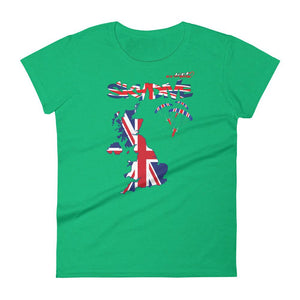 Skydiving T-shirts - Skydive All World - UK - The United Kingdom - Ladies’ Tee, Shirts, Skydiving Apparel, Skydiving Apparel, Skydiving Apparel, Skydiving Gear, Olympics, T-Shirts, Skydive Chicago, Skydive City, Skydive Perris, Drop Zone Apparel, USPA, united states parachute association, Freefly, BASE, World Record,