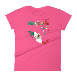 Skydiving T-shirts - Skydive All World - MEXICO - Ladies' Tee -, Shirts, Skydiving Apparel, Skydiving Apparel, Skydiving Apparel, Skydiving Gear, Olympics, T-Shirts, Skydive Chicago, Skydive City, Skydive Perris, Drop Zone Apparel, USPA, united states parachute association, Freefly, BASE, World Record,
