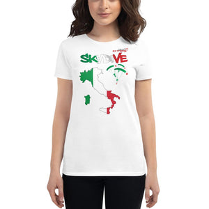 Skydiving T-shirts - Skydive All World - ITALY - Ladies' Tee -, Shirts, Skydiving Apparel, Skydiving Apparel, Skydiving Apparel, Skydiving Gear, Olympics, T-Shirts, Skydive Chicago, Skydive City, Skydive Perris, Drop Zone Apparel, USPA, united states parachute association, Freefly, BASE, World Record,