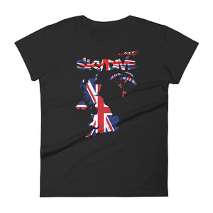 Skydiving T-shirts - Skydive All World - UK - The United Kingdom - Ladies’ Tee, Shirts, Skydiving Apparel, Skydiving Apparel, Skydiving Apparel, Skydiving Gear, Olympics, T-Shirts, Skydive Chicago, Skydive City, Skydive Perris, Drop Zone Apparel, USPA, united states parachute association, Freefly, BASE, World Record,