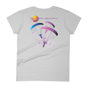 Skydiving T-shirts Skydive City - Flamingo - Women`s Colored T-Shirts, Women's Colored Tees, Skydiving Apparel, Skydiving Apparel, Skydiving Apparel, Skydiving Gear, Olympics, T-Shirts, Skydive Chicago, Skydive City, Skydive Perris, Drop Zone Apparel, USPA, united states parachute association, Freefly, BASE, World Record,