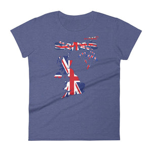 Skydiving T-shirts - Skydive All World - UK - The United Kingdom - Ladies’ Tee, Shirts, Skydiving Apparel, Skydiving Apparel, Skydiving Apparel, Skydiving Gear, Olympics, T-Shirts, Skydive Chicago, Skydive City, Skydive Perris, Drop Zone Apparel, USPA, united states parachute association, Freefly, BASE, World Record,