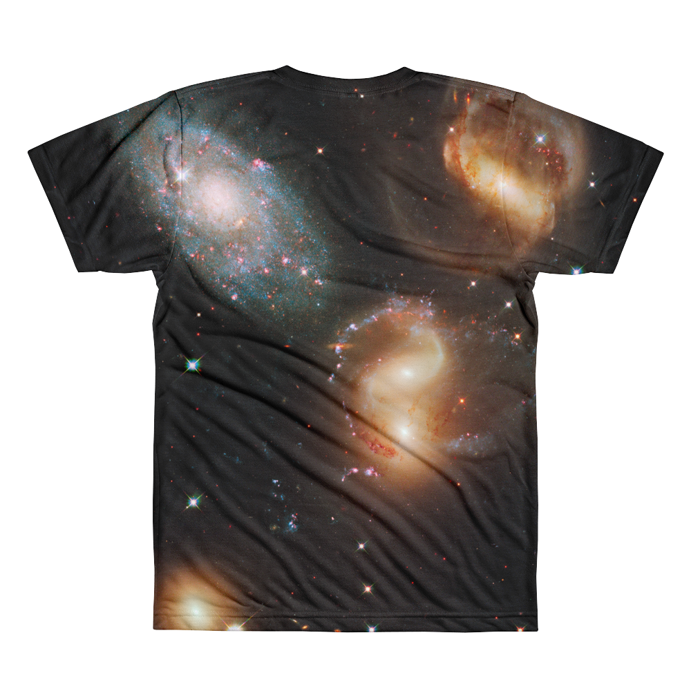 Skydiving T-shirts SPACE - Galactic wreckage in Stephan's Quintet - Men’s T-shirt, T-shirt, Skydiving Apparel, Skydiving Apparel, Skydiving Apparel, Skydiving Gear, Olympics, T-Shirts, Skydive Chicago, Skydive City, Skydive Perris, Drop Zone Apparel, USPA, united states parachute association, Freefly, BASE, World Record,