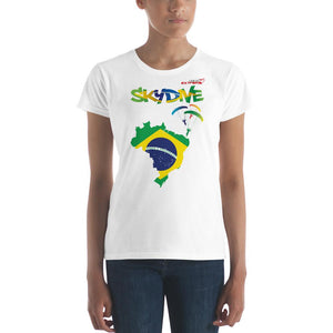 Skydiving T-shirts - Skydive Around - BRAZIL - Ladies' Tee -, Shirts, Skydiving Apparel, Skydiving Apparel, Skydiving Apparel, Skydiving Gear, Olympics, T-Shirts, Skydive Chicago, Skydive City, Skydive Perris, Drop Zone Apparel, USPA, united states parachute association, Freefly, BASE, World Record,