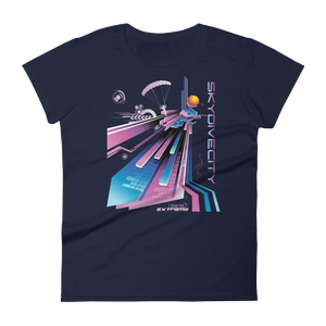 Skydiving T-shirts Skydive City - Flamingo - Women`s Colored T-Shirts, Women's Colored Tees, Skydiving Apparel, Skydiving Apparel, Skydiving Apparel, Skydiving Gear, Olympics, T-Shirts, Skydive Chicago, Skydive City, Skydive Perris, Drop Zone Apparel, USPA, united states parachute association, Freefly, BASE, World Record,