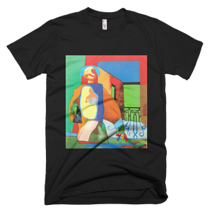 Skydiving T-shirts Strizhov™ by Dmitri Strizhov - 'Man Obstructing a Portion of the Landscape - 1997' - T-Shirt, , Strizhov™, Skydiving Apparel, Skydiving Apparel, Skydiving Gear, Olympics, T-Shirts, Skydive Chicago, Skydive City, Skydive Perris, Drop Zone Apparel, USPA, united states parachute association, Freefly, BASE, World Record,