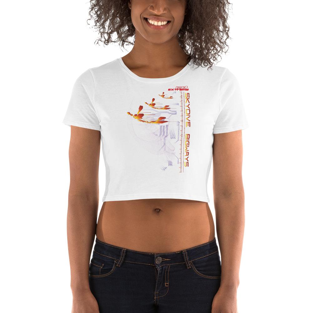 Skydiving T-shirts Women`s Crop Top - Skydive BIGWAYS -, , Skydiving Apparel, Skydiving Apparel, Skydiving Apparel, Skydiving Gear, Olympics, T-Shirts, Skydive Chicago, Skydive City, Skydive Perris, Drop Zone Apparel, USPA, united states parachute association, Freefly, BASE, World Record,