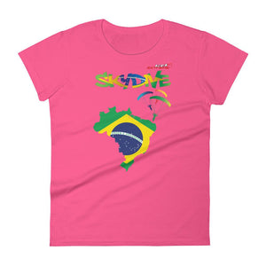 Skydiving T-shirts - Skydive Around - BRAZIL - Ladies' Tee -, Shirts, Skydiving Apparel, Skydiving Apparel, Skydiving Apparel, Skydiving Gear, Olympics, T-Shirts, Skydive Chicago, Skydive City, Skydive Perris, Drop Zone Apparel, USPA, united states parachute association, Freefly, BASE, World Record,