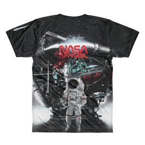 Skydiving T-shirts NASA - Astronaut in Darkness and Meteors - Short sleeve men’s t-shirt, T-shirt, Skydiving Apparel, Skydiving Apparel, Skydiving Apparel, Skydiving Gear, Olympics, T-Shirts, Skydive Chicago, Skydive City, Skydive Perris, Drop Zone Apparel, USPA, united states parachute association, Freefly, BASE, World Record,