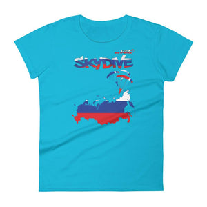 Skydiving T-shirts - Skydive All World - RUSSIA - Ladies' Tee -, Shirts, Skydiving Apparel, Skydiving Apparel, Skydiving Apparel, Skydiving Gear, Olympics, T-Shirts, Skydive Chicago, Skydive City, Skydive Perris, Drop Zone Apparel, USPA, united states parachute association, Freefly, BASE, World Record,