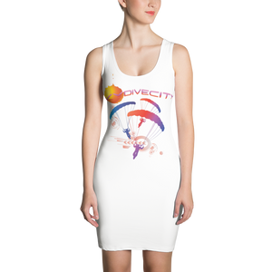 Skydiving T-shirts Skydive City - Sunset - Sublimation Cut & Sew Dress, Dress, Skydiving Apparel, Skydiving Apparel, Skydiving Apparel, Skydiving Gear, Olympics, T-Shirts, Skydive Chicago, Skydive City, Skydive Perris, Drop Zone Apparel, USPA, united states parachute association, Freefly, BASE, World Record,