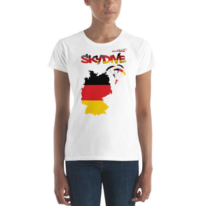 Skydiving T-shirts - Skydive All World - GERMANY - Ladies' Tee -, Shirts, Skydiving Apparel, Skydiving Apparel, Skydiving Apparel, Skydiving Gear, Olympics, T-Shirts, Skydive Chicago, Skydive City, Skydive Perris, Drop Zone Apparel, USPA, united states parachute association, Freefly, BASE, World Record,
