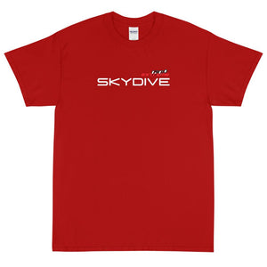 Skydiving T-shirts I ♡ Skydive - First Stupid Jump - eXtreme(RED) - Short Sleeve Men's T-shirt, RED, Skydiving Apparel, Skydiving Apparel, Skydiving Apparel, Skydiving Gear, Olympics, T-Shirts, Skydive Chicago, Skydive City, Skydive Perris, Drop Zone Apparel, USPA, united states parachute association, Freefly, BASE, World Record,