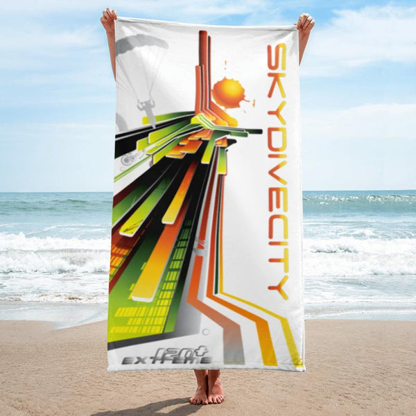 Skydiving T-shirts SkydiveCity Sunrise - Beach Towel, Beach Towel, Skydiving Apparel, Skydiving Apparel, Skydiving Apparel, Skydiving Gear, Olympics, T-Shirts, Skydive Chicago, Skydive City, Skydive Perris, Drop Zone Apparel, USPA, united states parachute association, Freefly, BASE, World Record,